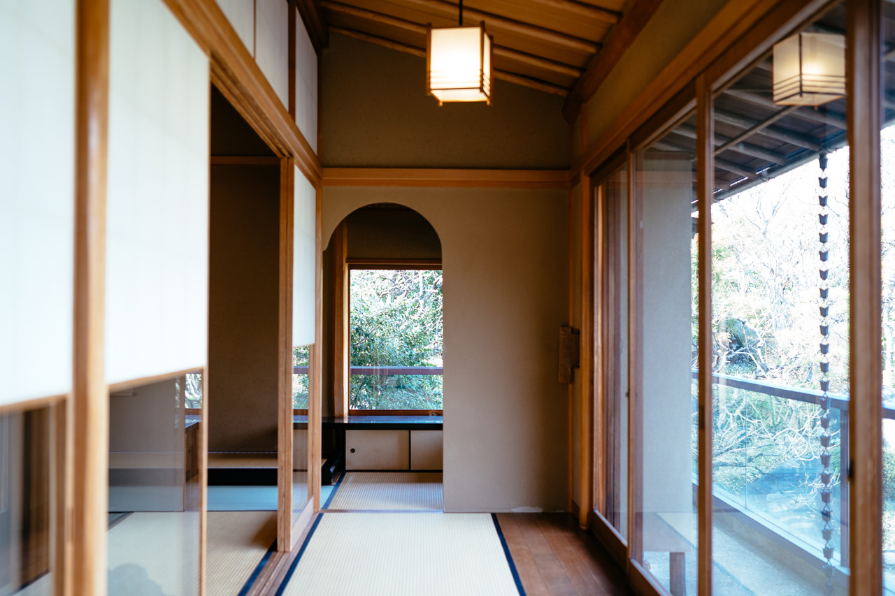 The inside of Ryo Iwamoto's tea house